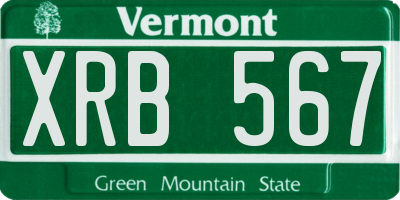 VT license plate XRB567