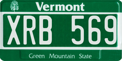 VT license plate XRB569