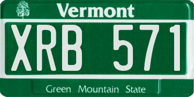 VT license plate XRB571