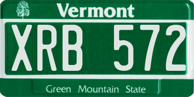 VT license plate XRB572