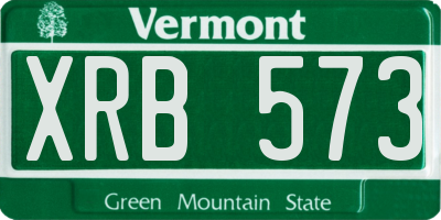 VT license plate XRB573