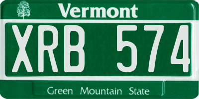 VT license plate XRB574