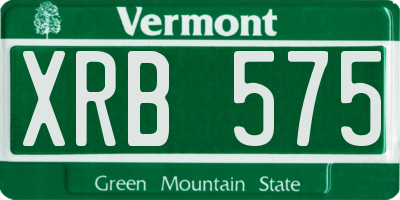 VT license plate XRB575