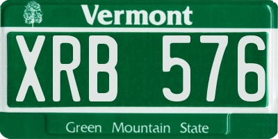 VT license plate XRB576