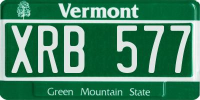 VT license plate XRB577