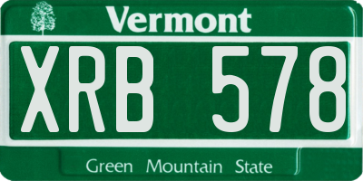 VT license plate XRB578
