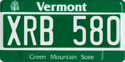 VT license plate XRB580