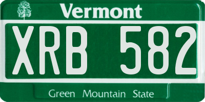 VT license plate XRB582