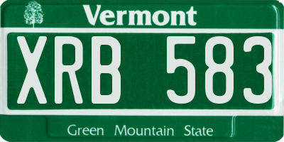 VT license plate XRB583