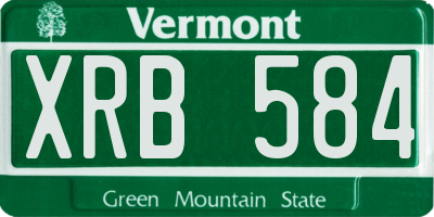 VT license plate XRB584