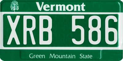 VT license plate XRB586