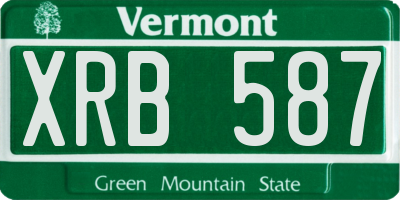 VT license plate XRB587