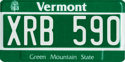 VT license plate XRB590