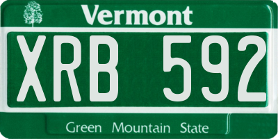 VT license plate XRB592