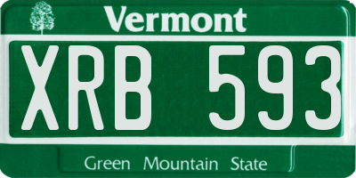 VT license plate XRB593
