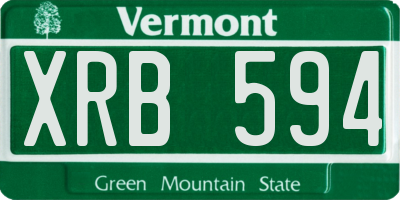 VT license plate XRB594