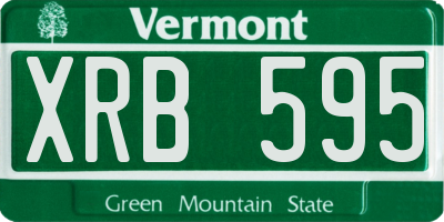 VT license plate XRB595