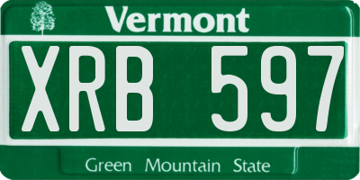 VT license plate XRB597
