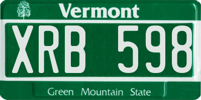 VT license plate XRB598