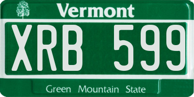 VT license plate XRB599