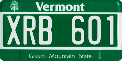VT license plate XRB601