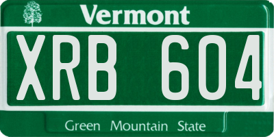 VT license plate XRB604