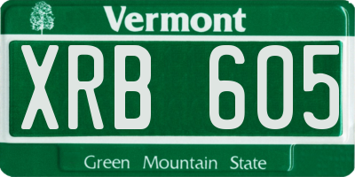 VT license plate XRB605
