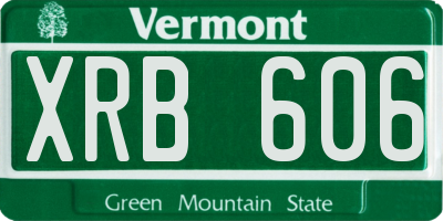 VT license plate XRB606