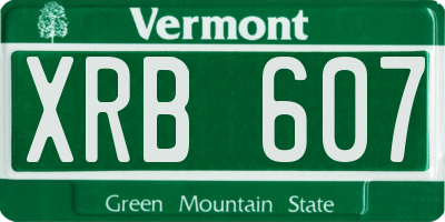 VT license plate XRB607