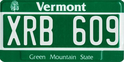 VT license plate XRB609