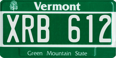 VT license plate XRB612
