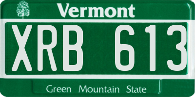 VT license plate XRB613