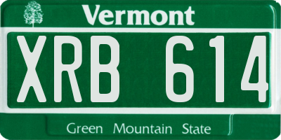 VT license plate XRB614