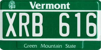 VT license plate XRB616