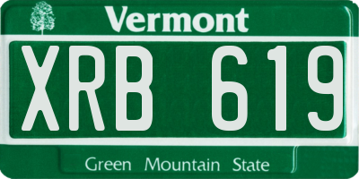 VT license plate XRB619