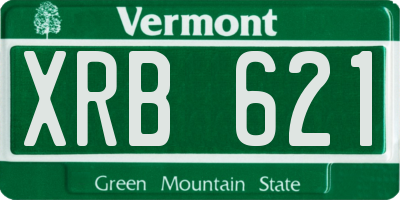 VT license plate XRB621