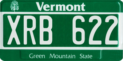VT license plate XRB622