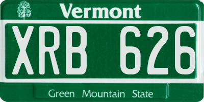 VT license plate XRB626