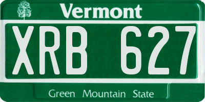 VT license plate XRB627