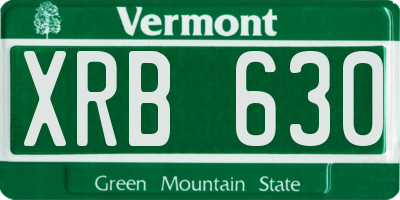 VT license plate XRB630