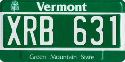 VT license plate XRB631