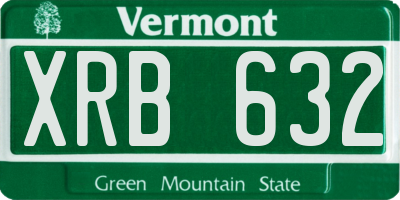 VT license plate XRB632