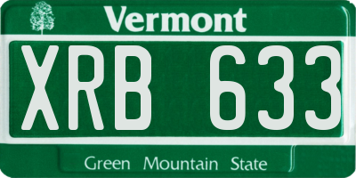 VT license plate XRB633