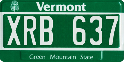 VT license plate XRB637
