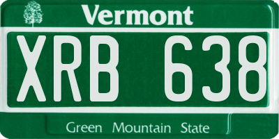VT license plate XRB638