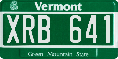 VT license plate XRB641