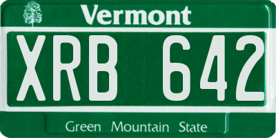 VT license plate XRB642