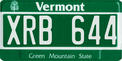 VT license plate XRB644