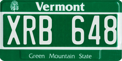 VT license plate XRB648