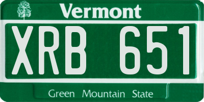 VT license plate XRB651